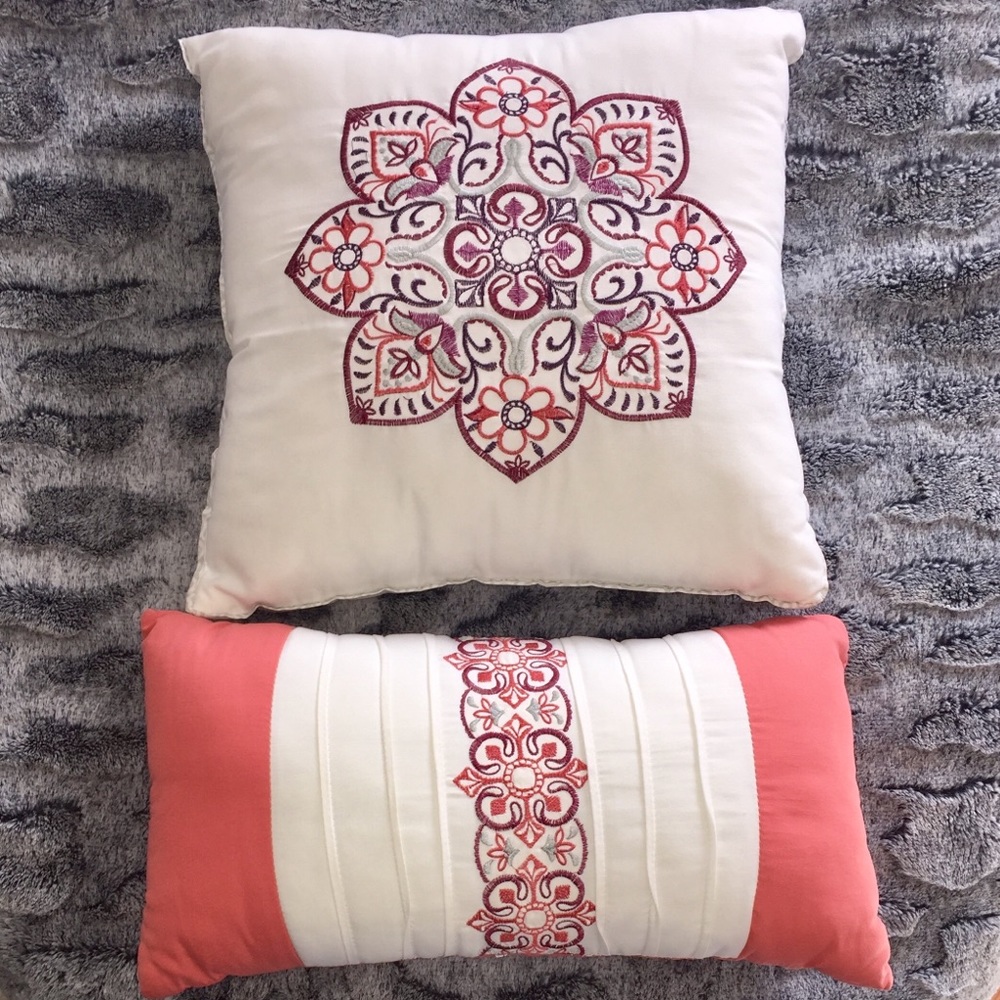 Bundle of 2 Sewn Mandala Design Throw Pillows